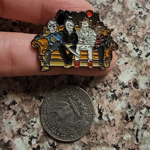 *2 for $13* Horror Movie Villians Sitting On the Couch Horror Lover Enamel Pin - Picture 3 of 3